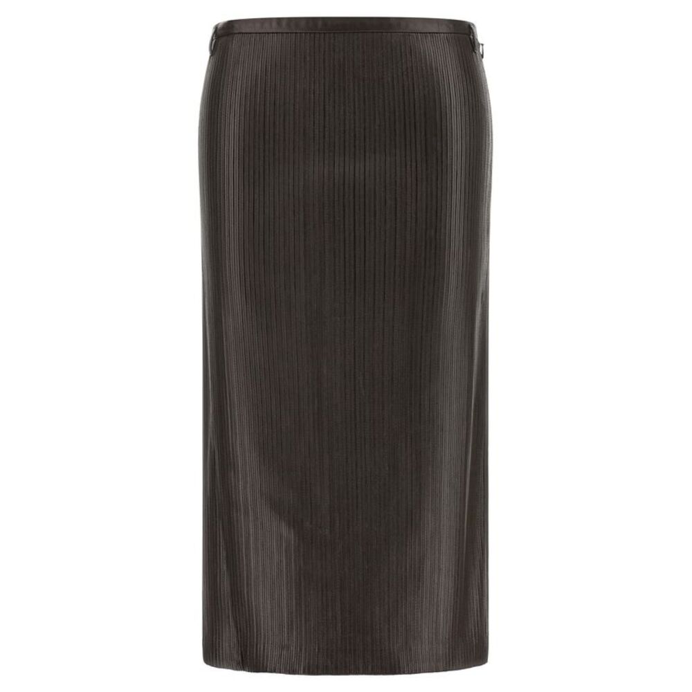 Tom Ford Brown Lamb Leather Midi Women's Skirt